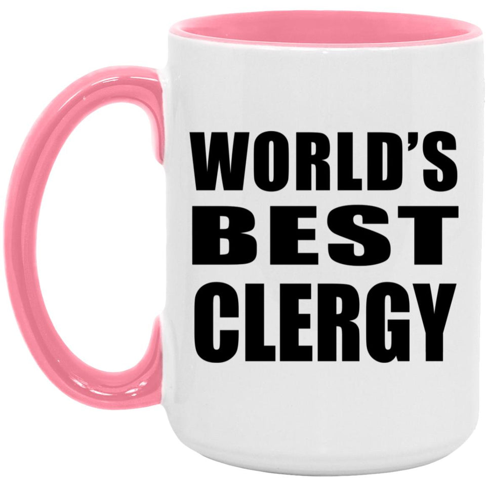 World's Best Clergy - 15oz Accent Mug Pink