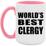World's Best Clergy - 15oz Accent Mug Pink