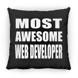 Most Awesome Web Developer - Throw Pillow Black
