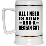 All I Need Is Love And A Aegean Cat - Beer Stein
