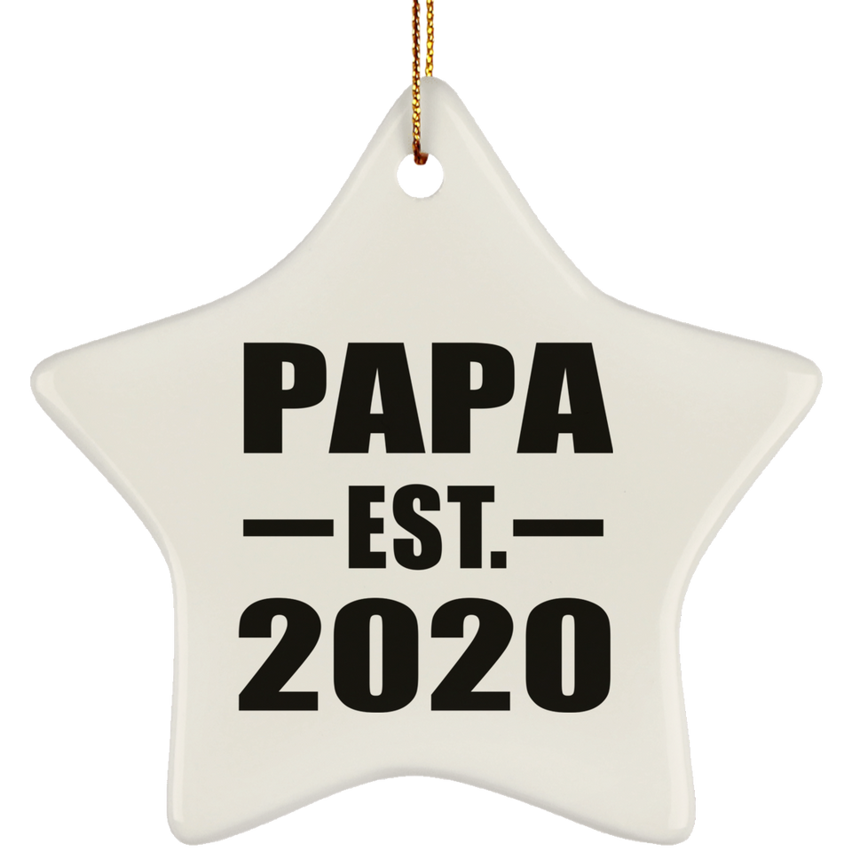 Papa Established EST. 2020 - Star Ornament
