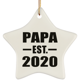 Papa Established EST. 2020 - Star Ornament