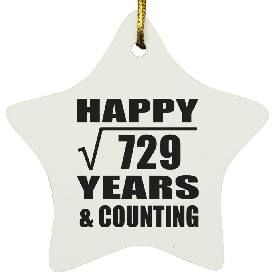 Happy 27th Anniversary Square Root of 729 Years & Counting - Star Ornament