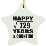 Happy 27th Anniversary Square Root of 729 Years & Counting - Star Ornament