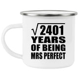 49th Anniversary Square Root of 2401 Years of Mrs Perfect - 12oz Camping Mug