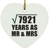89th Anniversary Square Root of 7921 Years As Mr & Mrs - Heart Ornament