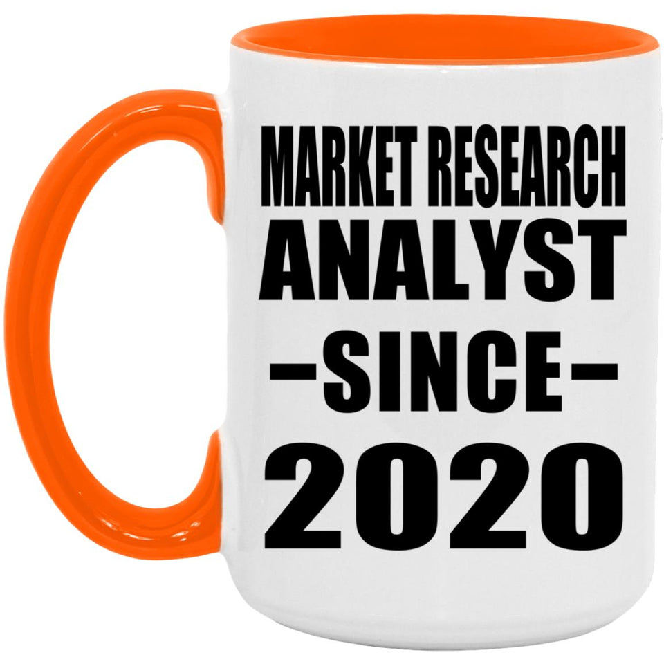 Market Research Analyst Since 2020 - 15oz Accent Mug Orange