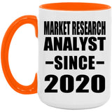 Market Research Analyst Since 2020 - 15oz Accent Mug Orange