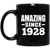 96th Birthday Amazing Since 1928 - 11 Oz Coffee Mug Black