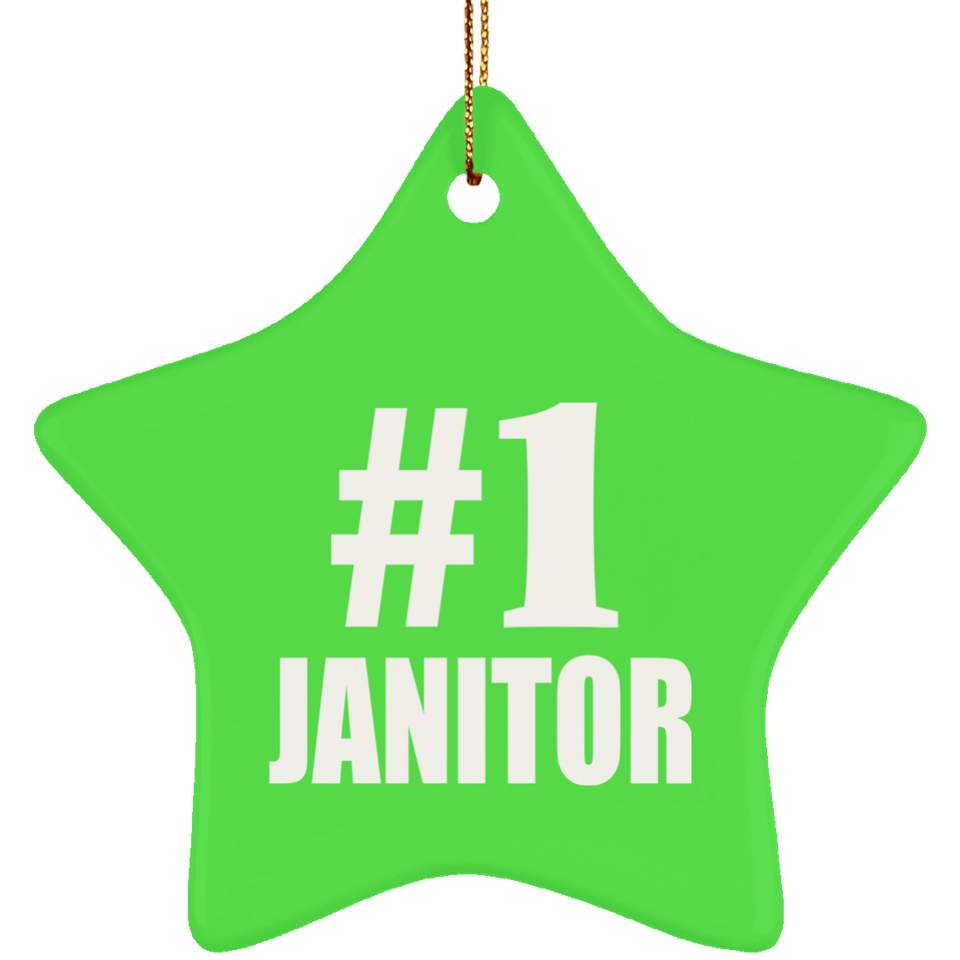 Number One #1 Janitor - Star Ornament