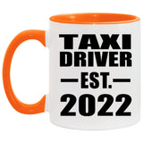 Taxi Driver Established EST. 2022 - 11oz Accent Mug Orange