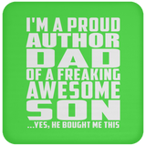 Proud Author Dad Of Awesome Son - Drink Coaster