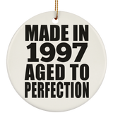 27th Birthday Made In 1997 Aged to Perfection - Circle Ornament