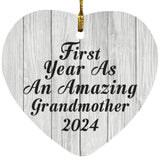 First Year As An Amazing Grandmother 2024 - Heart Ornament F