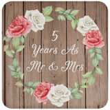 5th Anniversary 5 Years As Mr & Mrs - Drink Coaster B