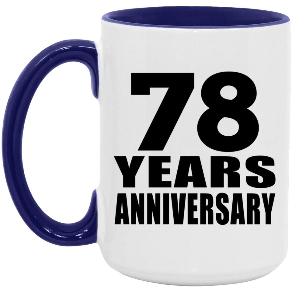 78th Anniversary 78 Years Anniversary - 15oz Accent Mug Purple