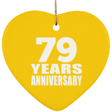 79th Anniversary 79 Years - Heart Ornament