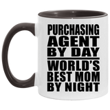 Purchasing Agent By Day World's Best Mom By Night - 11oz Accent Mug Black