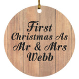 First Christmas As Mr & Mrs Webb - Circle Ornament C