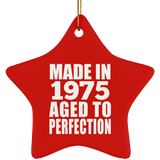 48th Birthday Made In 1975 Aged to Perfection - Star Ornament
