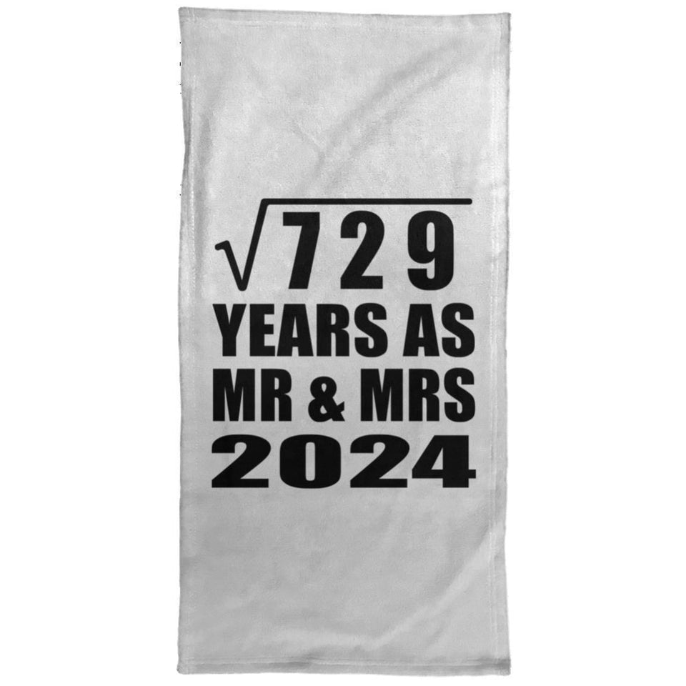 27th Anniversary Square Root of 729 Years As Mr & Mrs 2024 - Hand Towel