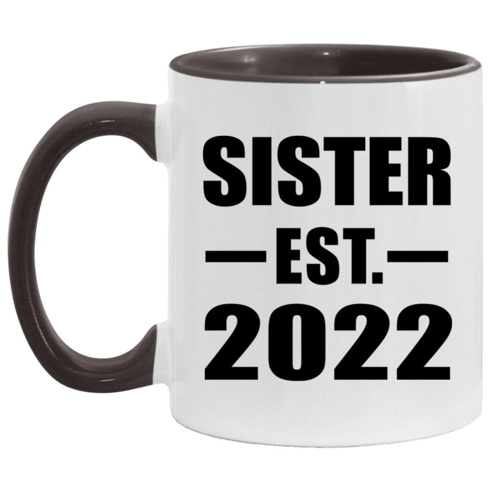 Sister Established EST. 2022 - 11oz Accent Mug Black