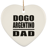 Dogo Argentino Dad - Heart Ornament