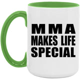 MMA Makes Life Special - 15oz Accent Mug Green