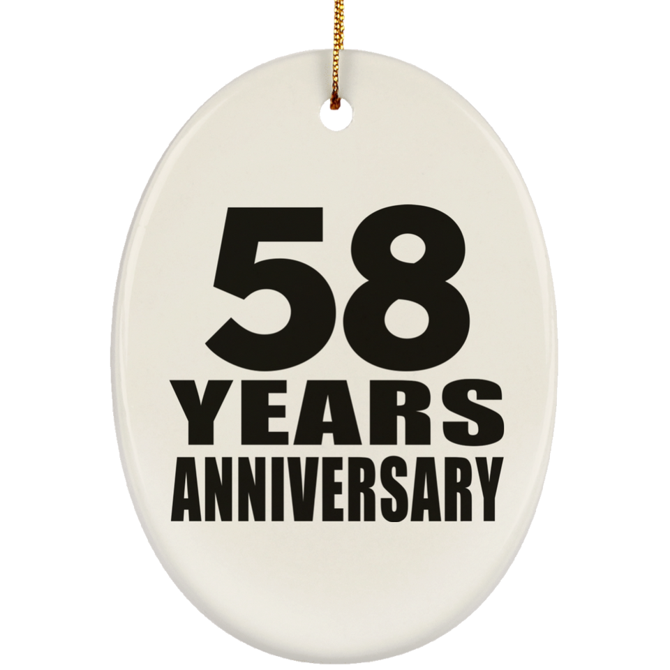 58th Anniversary 58 Years - Oval Ornament