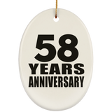58th Anniversary 58 Years - Oval Ornament