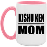 Kishu Ken Mom - 15oz Accent Mug Pink