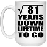 9th Anniversary Square Root of 81 Years Lifetime To Go - 15oz Coffee Mug