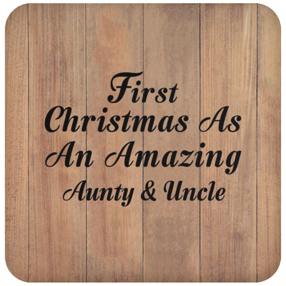First Christmas As An Amazing Aunty & Uncle - Drink Coaster C