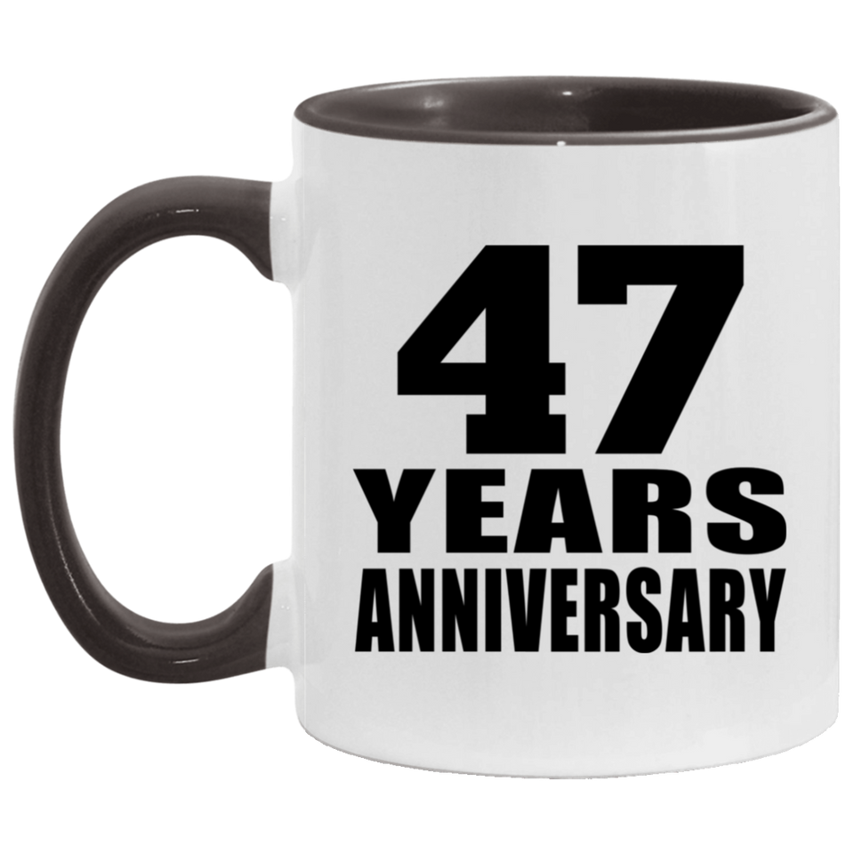 47th Anniversary 47 Years - 11oz Accent Mug Black