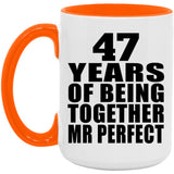 47th Anniversary 47 Years Of Being Mr Perfect - 15oz Accent Mug Orange