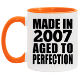 17th Birthday Made In 2007 Aged to Perfection - 11oz Accent Mug Orange