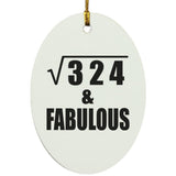 18th Birthday Square Root of 324 & Fabulous - Oval Ornament