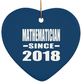 Mathematician Since 2018 - Heart Ornament