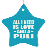 All I Need Is Love And A Puli - Star Ornament