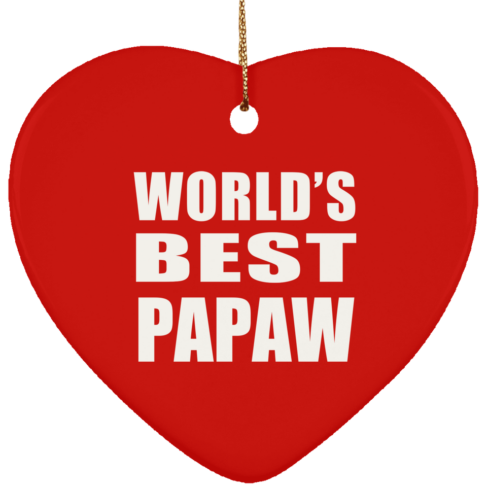 World's Best Papaw - Heart Ornament