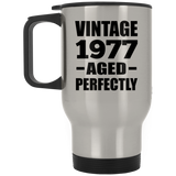 47th Birthday Vintage 1977 Aged Perfectly - Silver Travel Mug