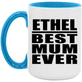 Ethel Best Mum Ever - 15oz Accent Mug Blue