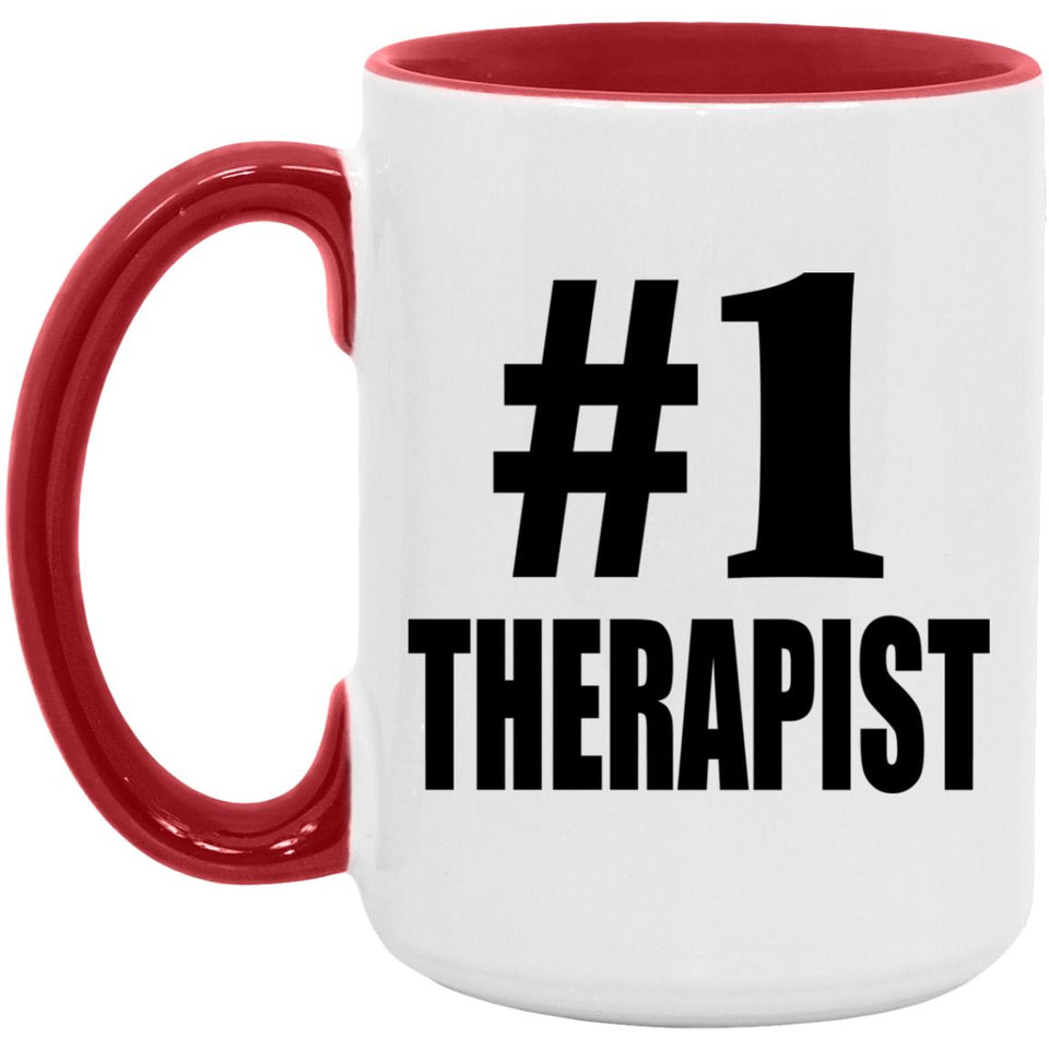 Number One #1 Therapist - 15oz Accent Mug Red