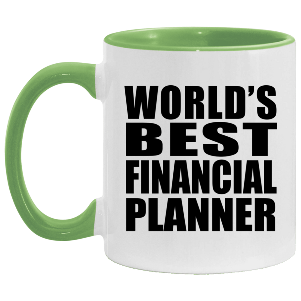 World's Best Financial Planner - 11oz Accent Mug Green