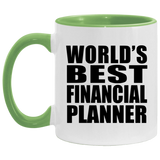 World's Best Financial Planner - 11oz Accent Mug Green