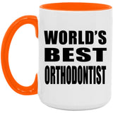 World's Best Orthodontist - 15oz Accent Mug Orange