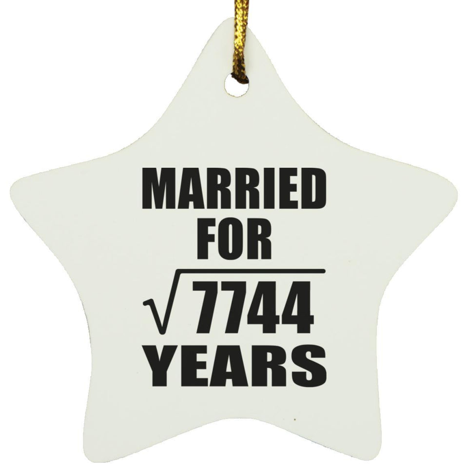 88th Anniversary Married For Square Root of 7744 Years - Star Ornament