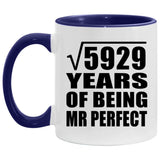 77th Anniversary Square Root Of 5929 Years Of Mr Perfect - 11oz Accent Mug Purple