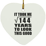 12th Birthday Took Square Root of 144 Years To Look Good - Heart Ornament