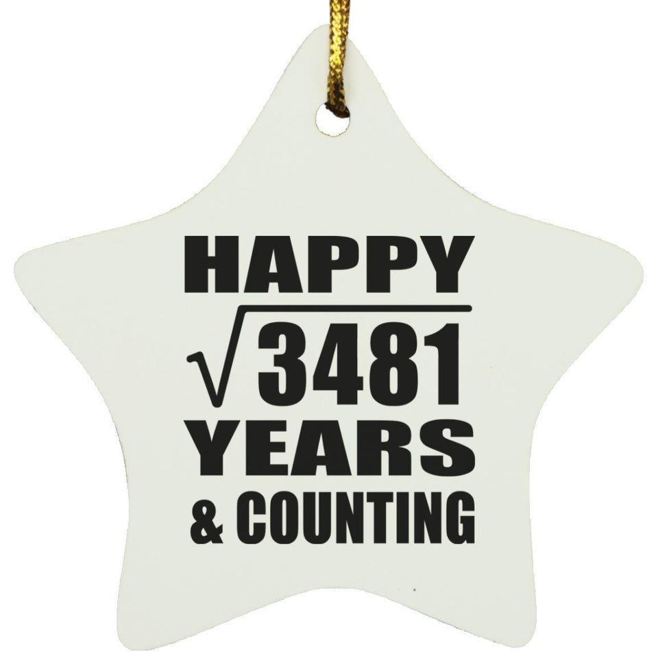 Happy 59th Anniversary Square Root of 3481 Years & Counting - Star Ornament